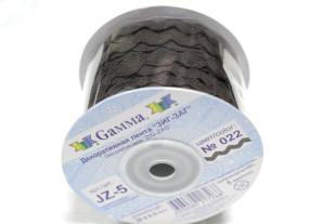 Тесьма отделочная "ЗИГ-ЗАГ" 5 мм 30 м №022 коричневый