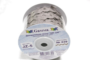 Тесьма отделочная "ЗИГ-ЗАГ" 5 мм 30 м №039 бежевый