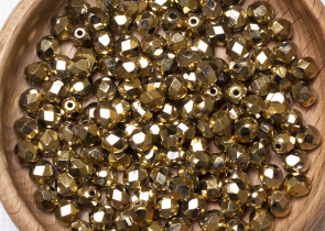 Бусины полированные круглые 6мм 25г (90 штук) 00030/26443 янтарь