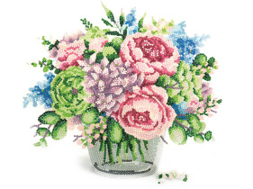 Кристальная ( алмазная) мозаика  " ФРЕЯ" ALPD- 001 на подрамнике " Нежный букет" 40 х 30 см