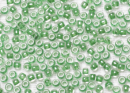 Бисер Япония круглый 11/0 10г 0343 хрусталь/зеленое яблоко, окрашенный изнутри